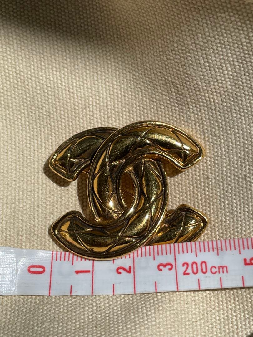 CHANEL ブローチ マトラッセ ココマーク ゴールド ビンテージ