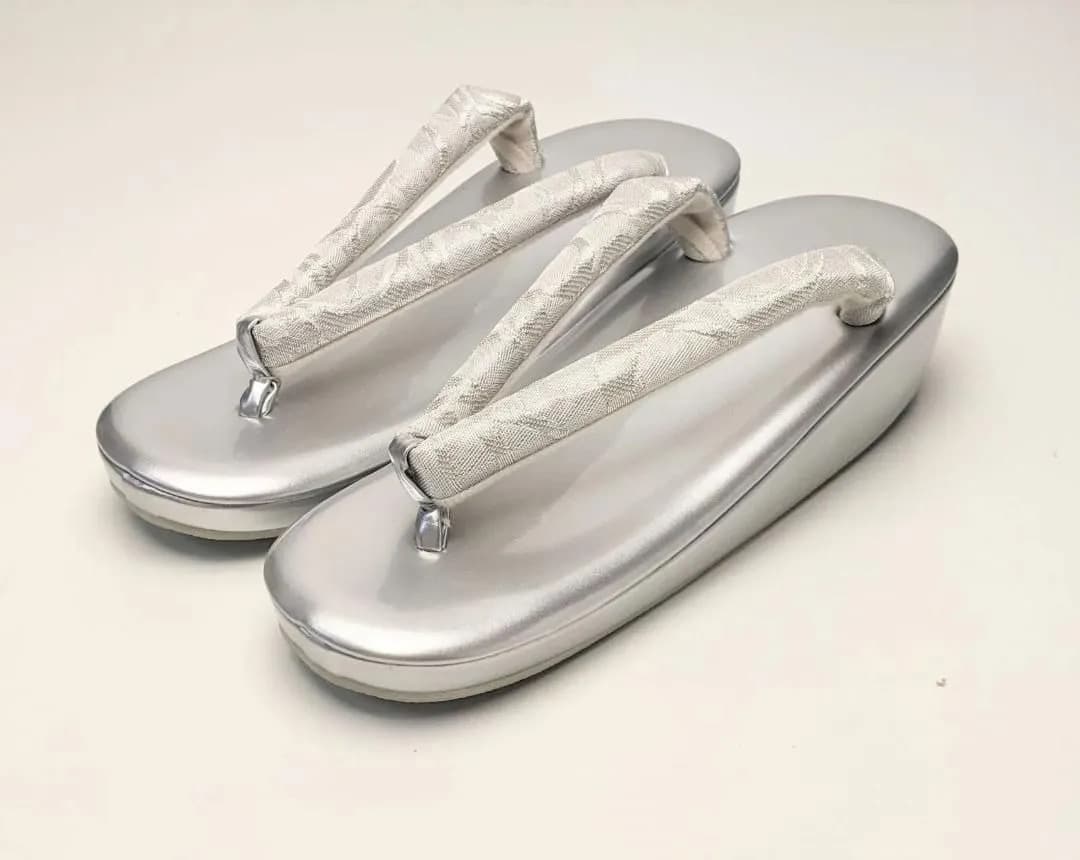 和装 草履バッグセット フォーマル 帯地 シルバー フリーサイズ u25