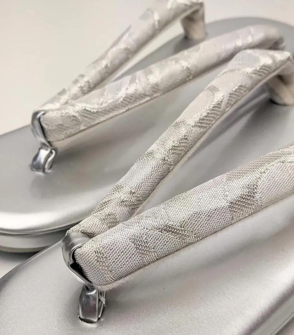 和装 草履バッグセット フォーマル 帯地 シルバー フリーサイズ u25