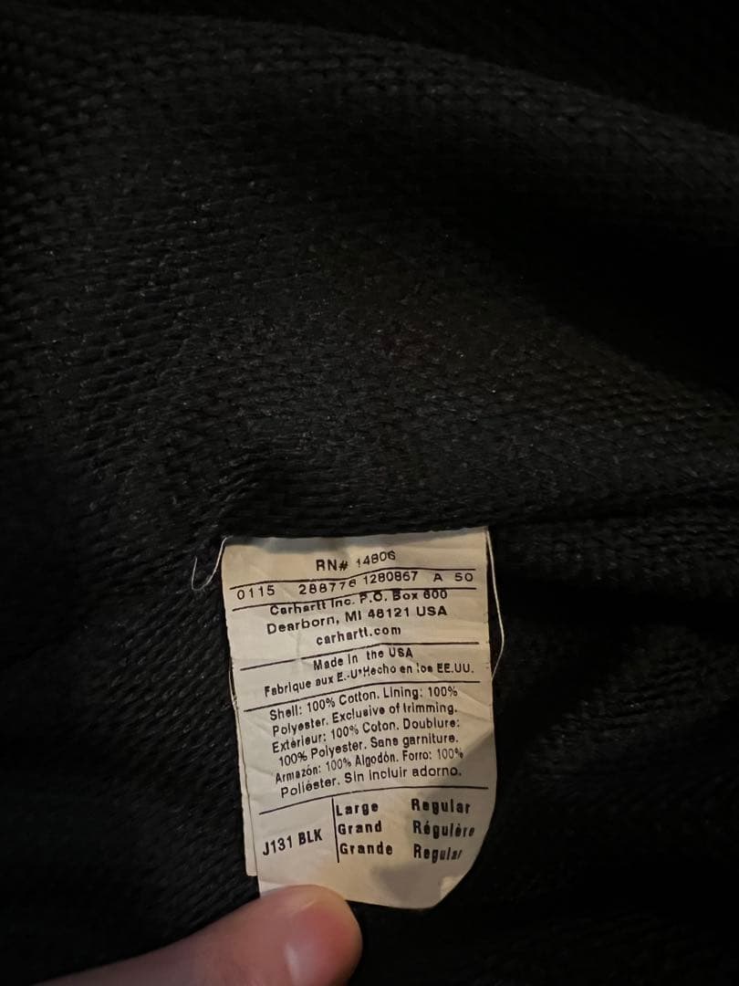 Carhartt J131 BLK アクティブジャケット USA Lサイズ 美品