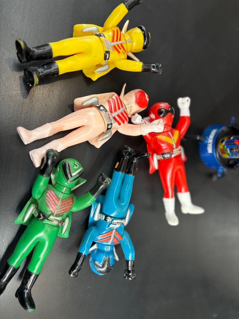 福*郎様 秘密戦隊ゴレンジャー　ソフビ　ポピー　フィギュア 5体セット当時物