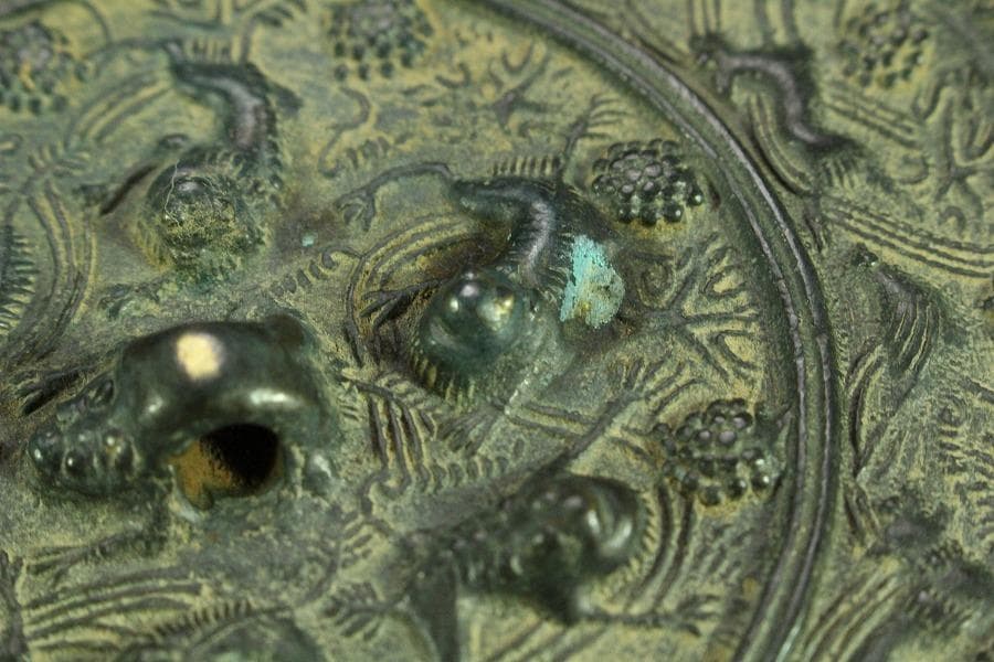 中国美術 古鏡 獣紋 銅鏡(K-YC580)