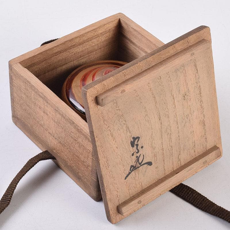 茶道具　宗元　竹根　香合　袱紗付　共箱　V　R9027