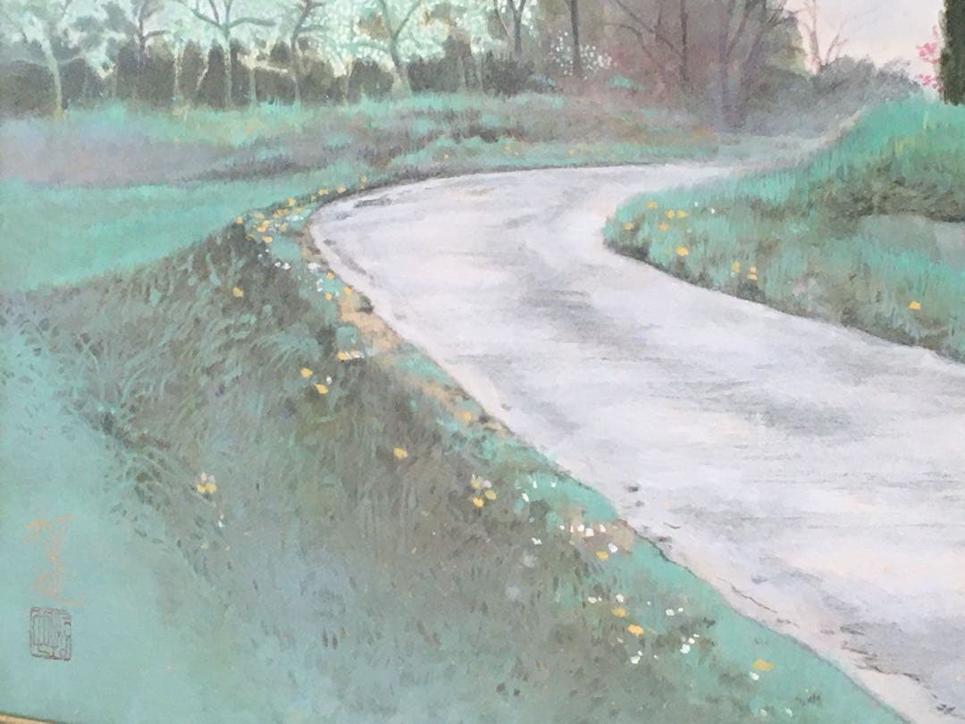 ☆藤田哲也☆春径☆6号☆日本画☆共シール☆