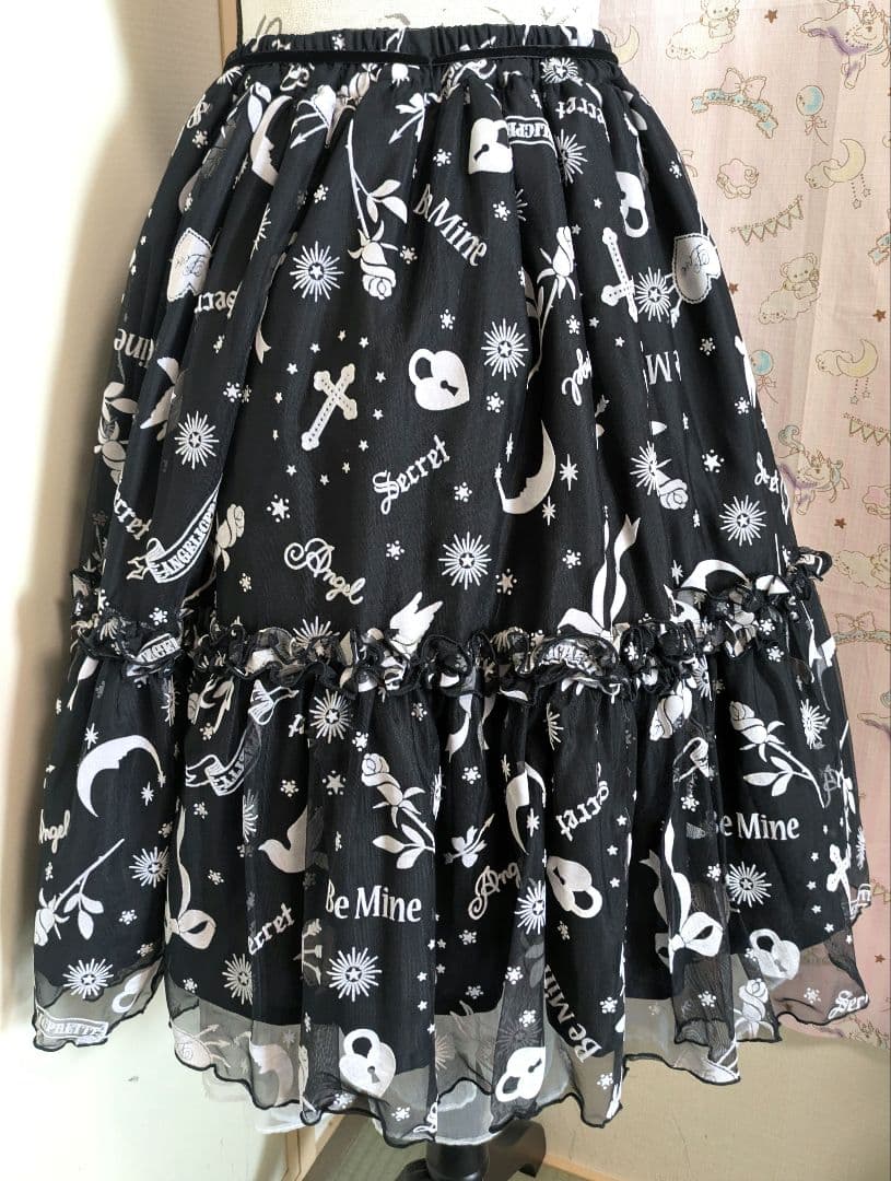 Girls heart スカート リボンピンセット クロ