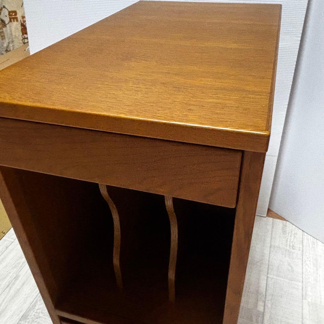 浜本工芸 電話台 木製電話台・ファックス台 引き出し付　本棚　マガジンラック