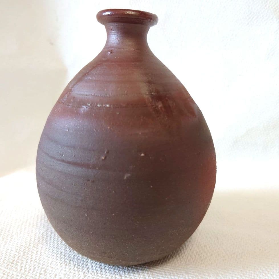 人間国宝 藤原雄作 備前　徳利　共箱　栞