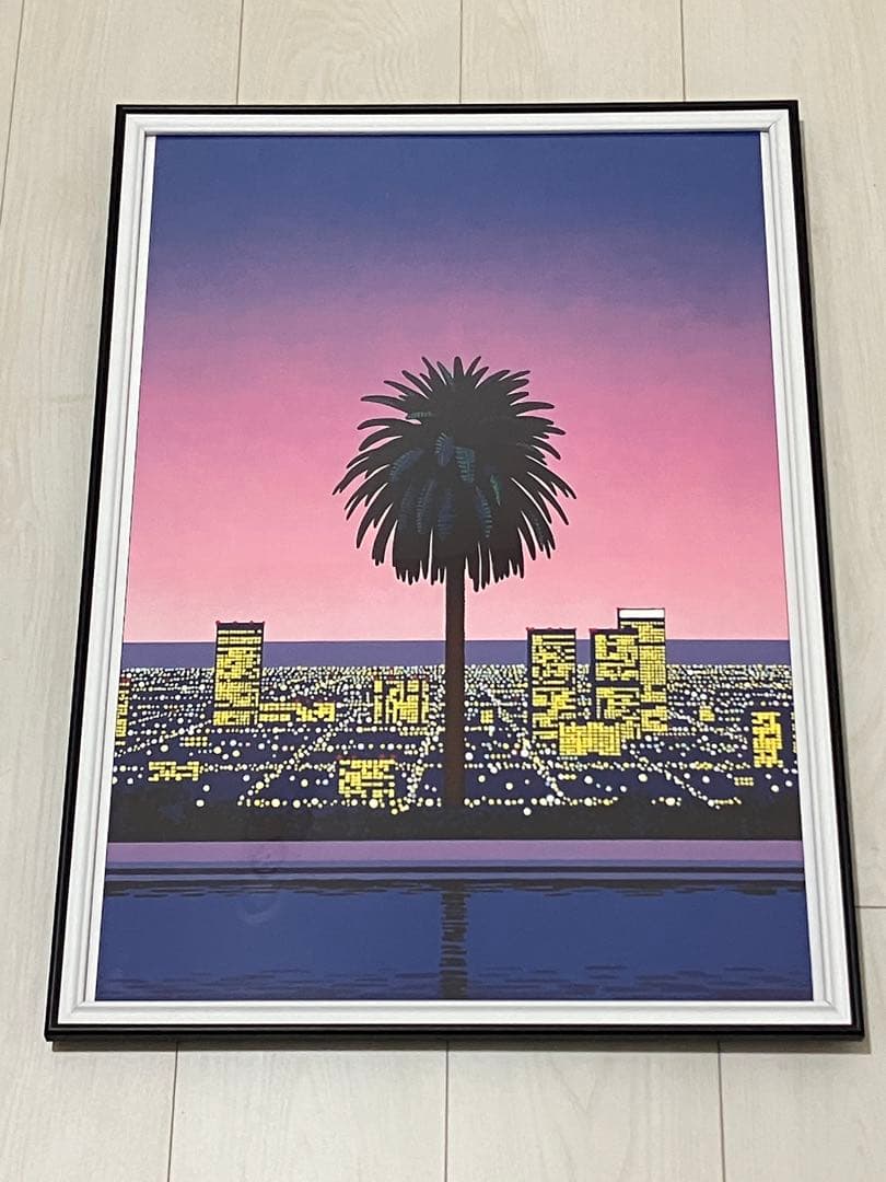 【額縁付き】 永井博（Hiroshi Nagai） A2ポスター　紫