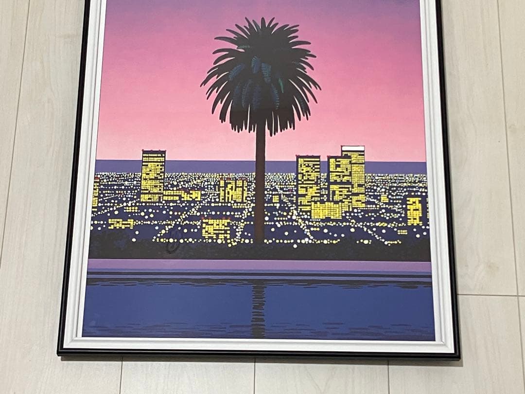 【額縁付き】 永井博（Hiroshi Nagai） A2ポスター　紫