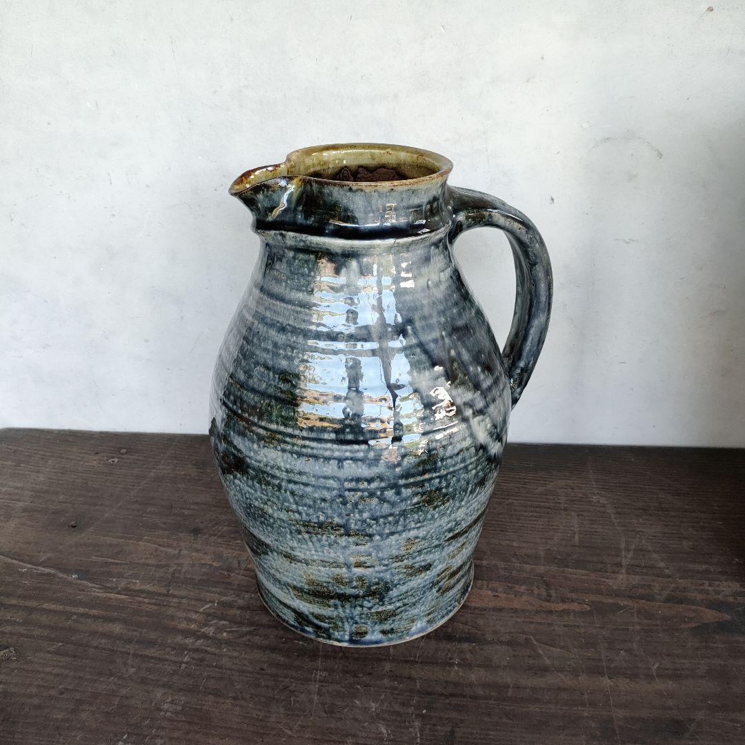 平山元康 共箱あり 水差しピッチャー高さ30cm未使用に近い陶器陶芸民藝花器花瓶