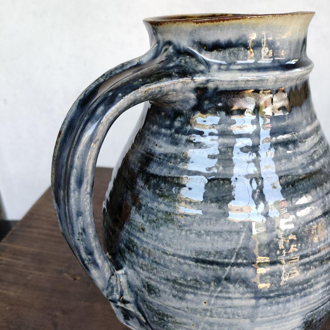 平山元康 共箱あり 水差しピッチャー高さ30cm未使用に近い陶器陶芸民藝花器花瓶