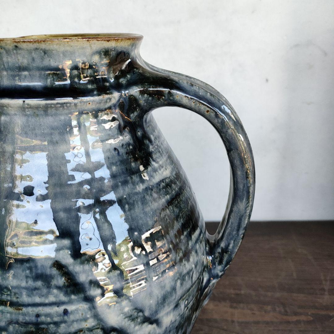 平山元康 共箱あり 水差しピッチャー高さ30cm未使用に近い陶器陶芸民藝花器花瓶