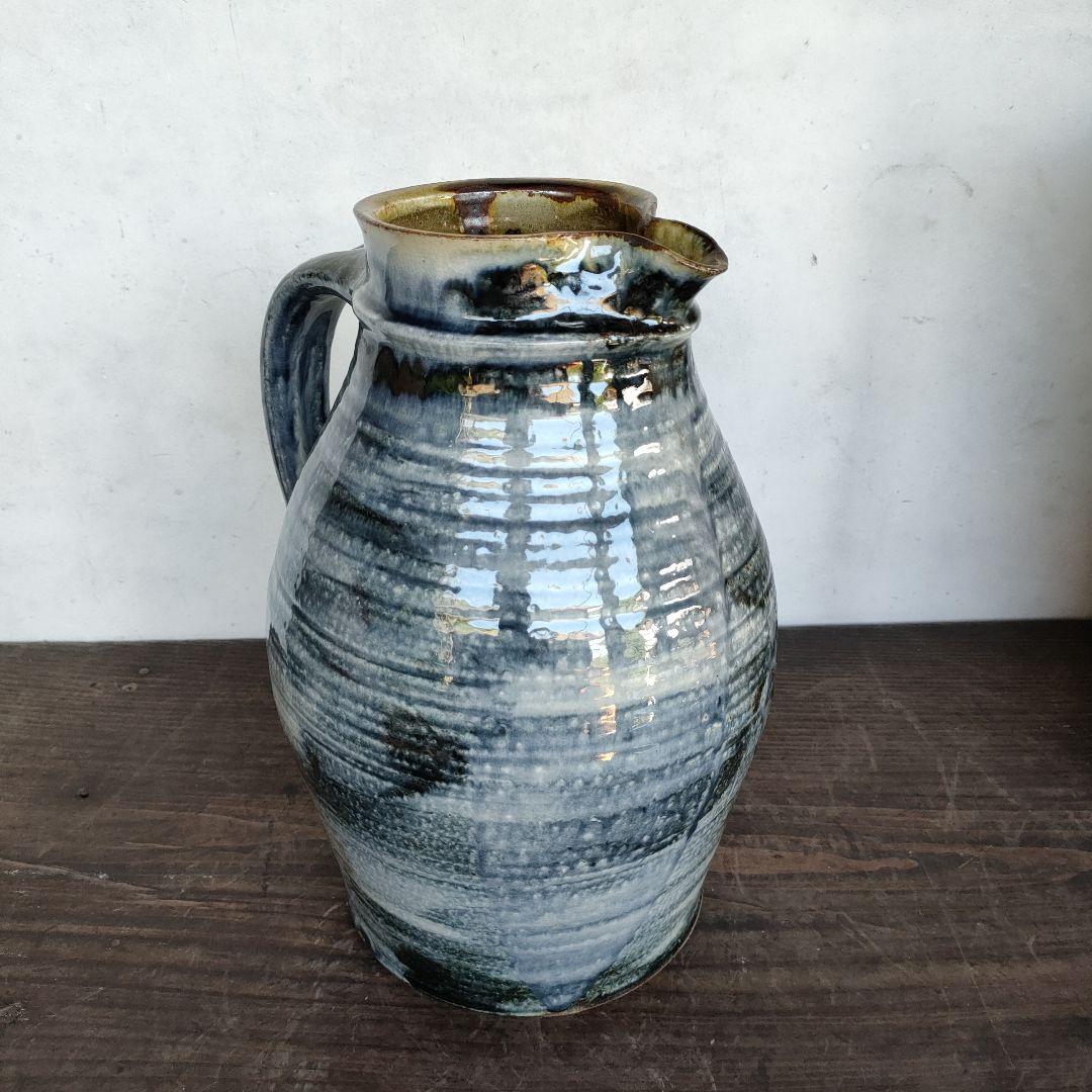 平山元康 共箱あり 水差しピッチャー高さ30cm未使用に近い陶器陶芸民藝花器花瓶