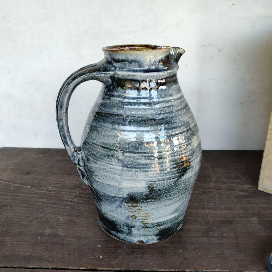 平山元康 共箱あり 水差しピッチャー高さ30cm未使用に近い陶器陶芸民藝花器花瓶