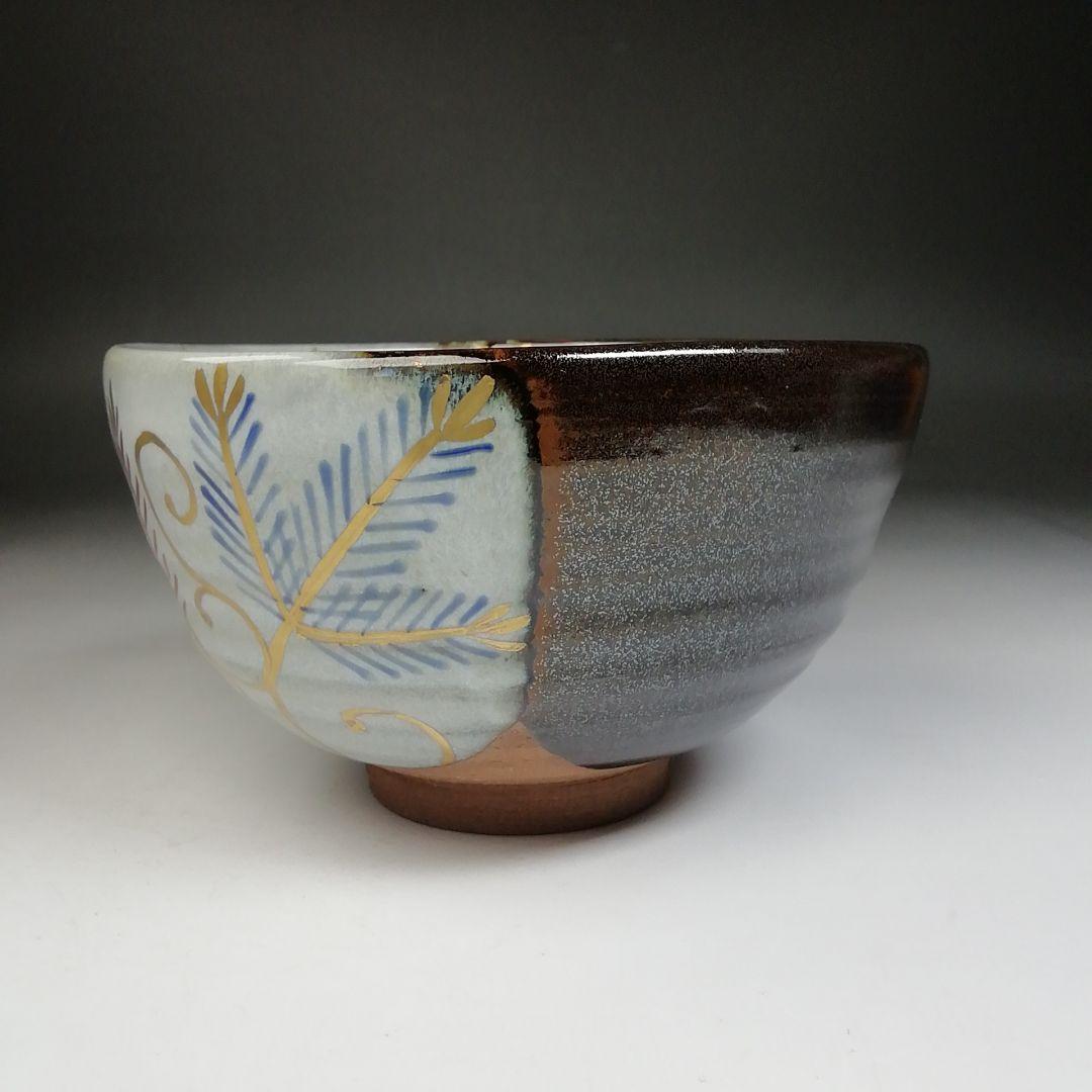 Ｔ８５３　数茶碗　十客『松唐草　掛分』『宮川香雪 造』　共箱　茶道具