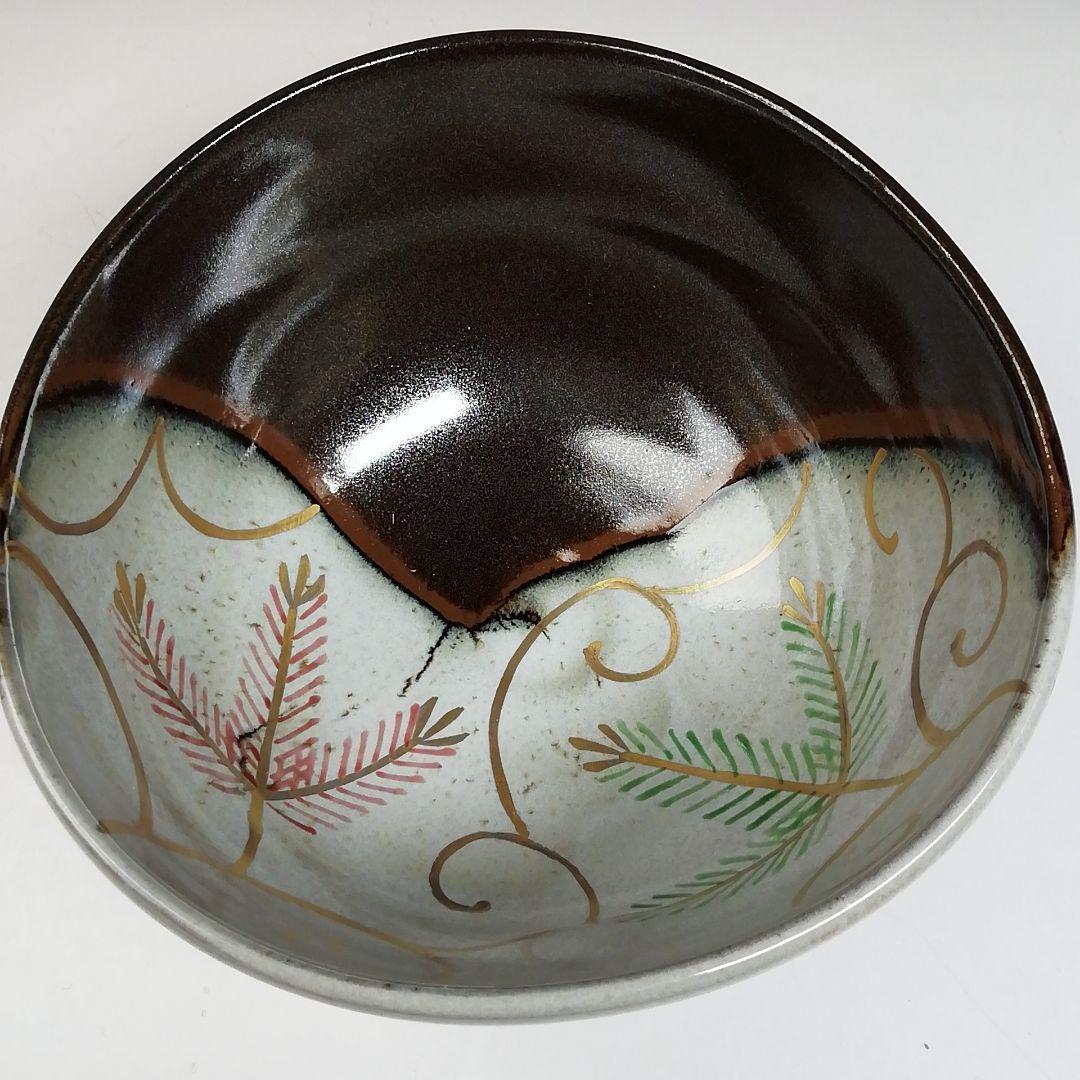 Ｔ８５３　数茶碗　十客『松唐草　掛分』『宮川香雪 造』　共箱　茶道具