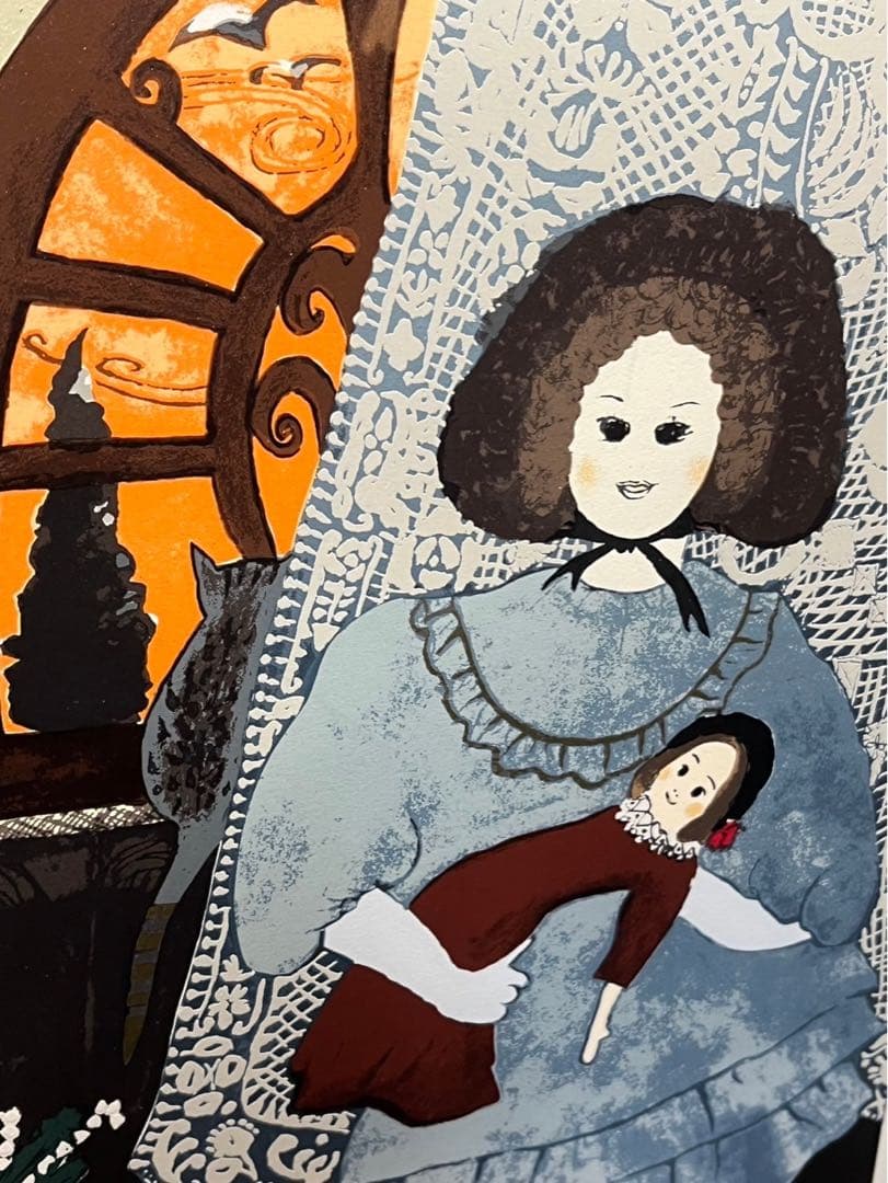 フジコ・ヘミング　「人形を抱く少女」2008年制作限定160 　シルクスクリーン