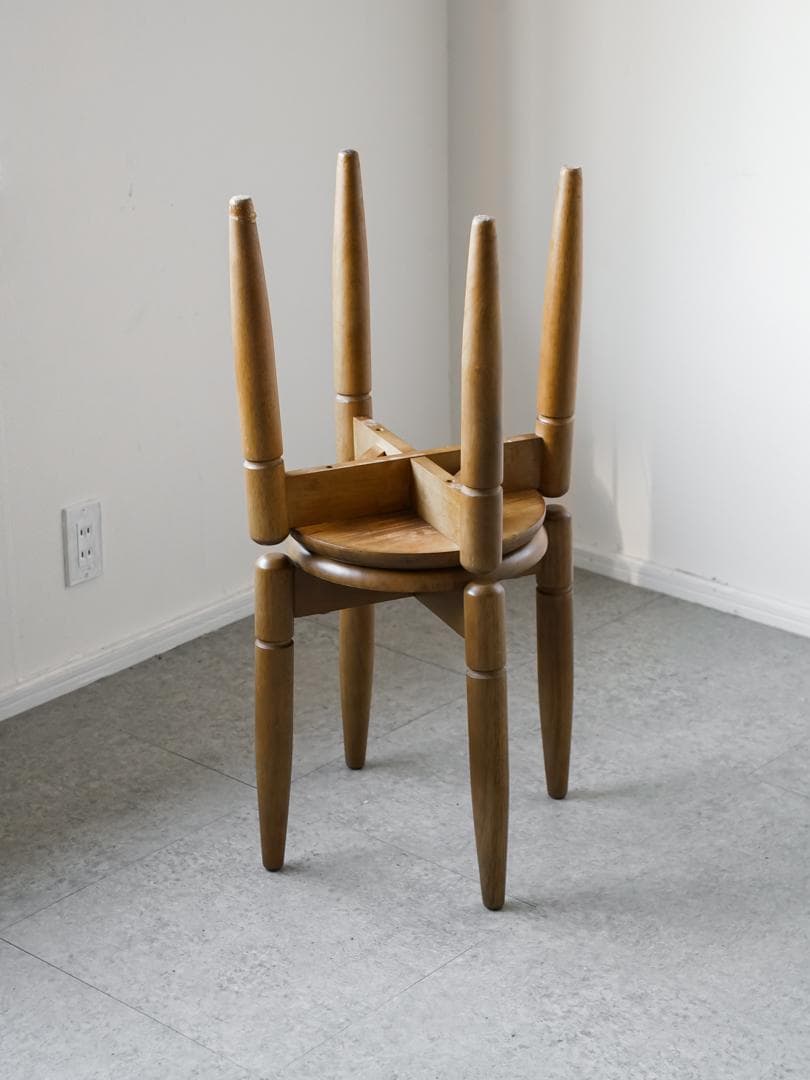 ヴィンテージ 木製スツール/丸椅子 2脚 古道具 ミッドセンチュリー モダン