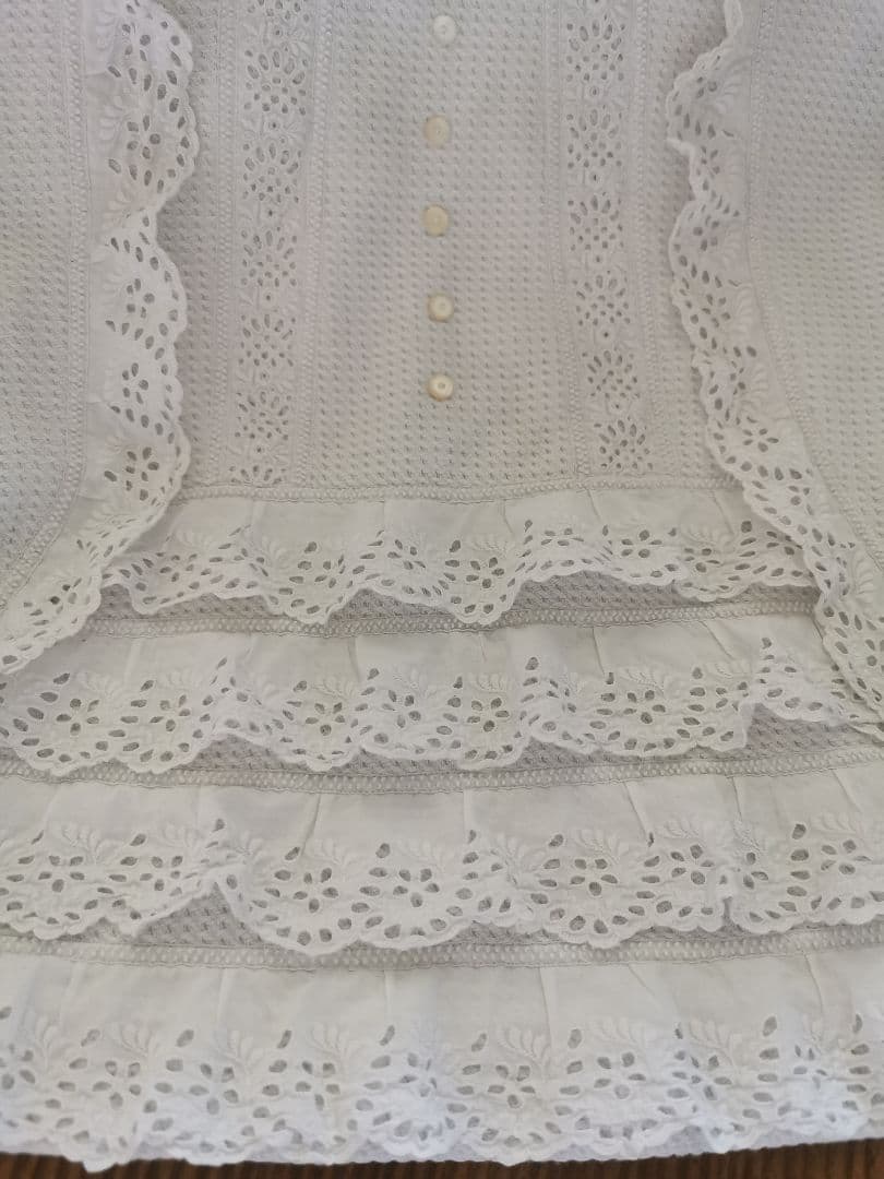 追加❁アンティークベビードレス 初宮詣 ピケドプロヴァンス パール釦ガロンレース