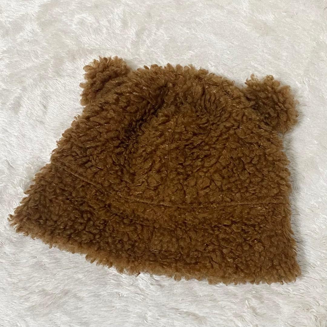 Basicks ベイシックス クマ耳ニット帽 茶 ブラウン S