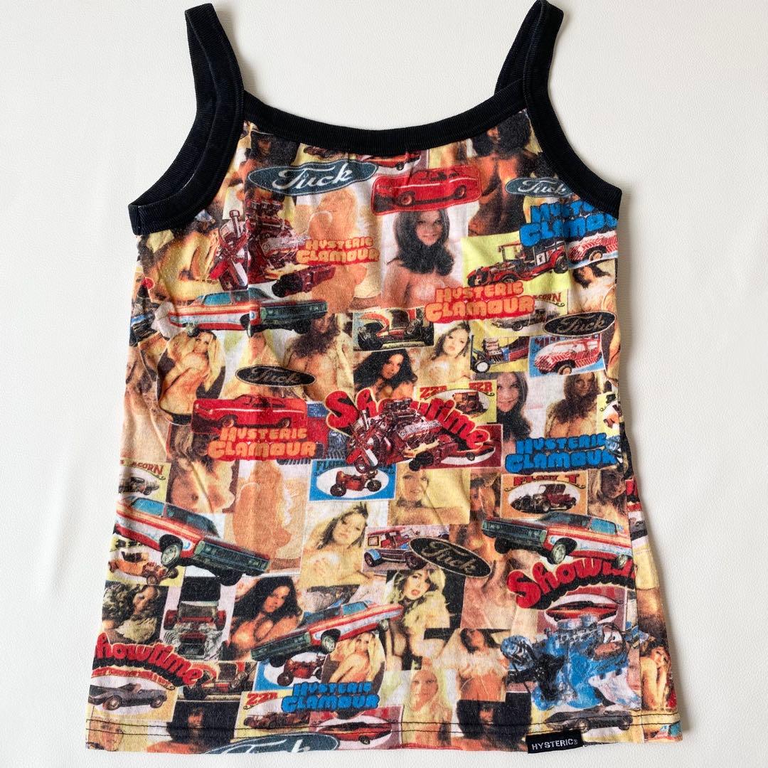 ヒステリックグラマー　タンクトップ　初期タグ　ガール総柄　ロゴ　キャミソール