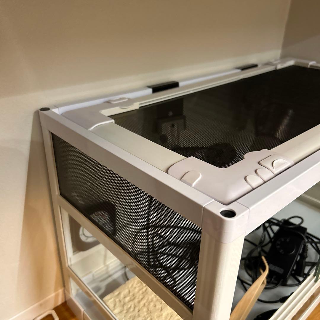 大型ガラス飼育ケージ 温度計付き