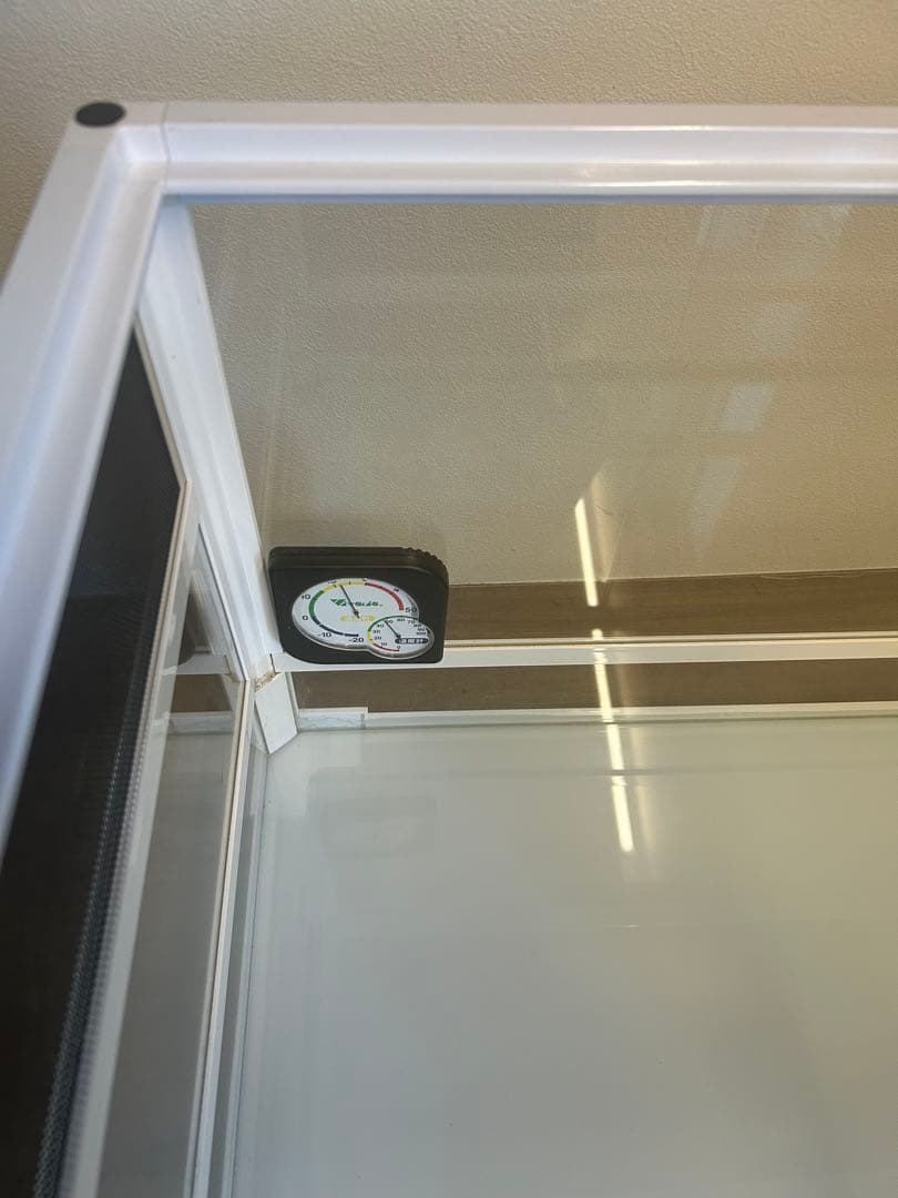 大型ガラス飼育ケージ 温度計付き