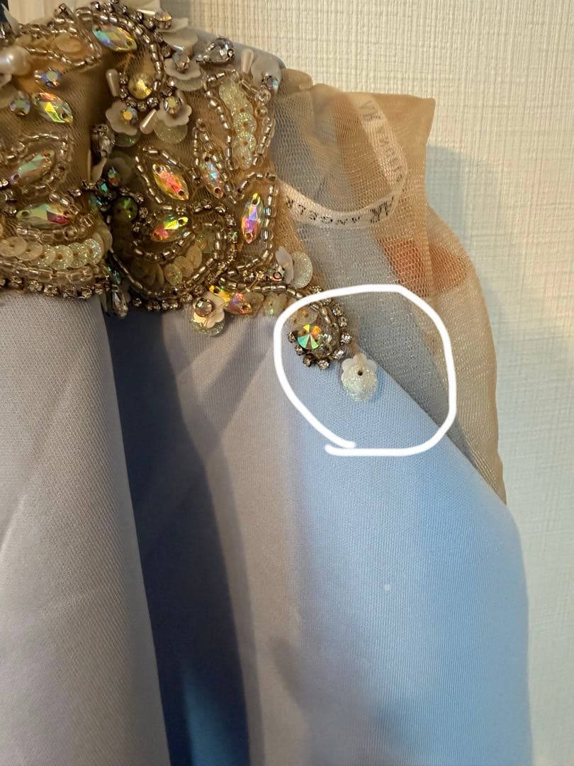 AR ANGELR 水色 Vネックドレス S キャバドレス