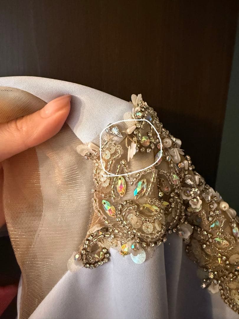 AR ANGELR 水色 Vネックドレス S キャバドレス