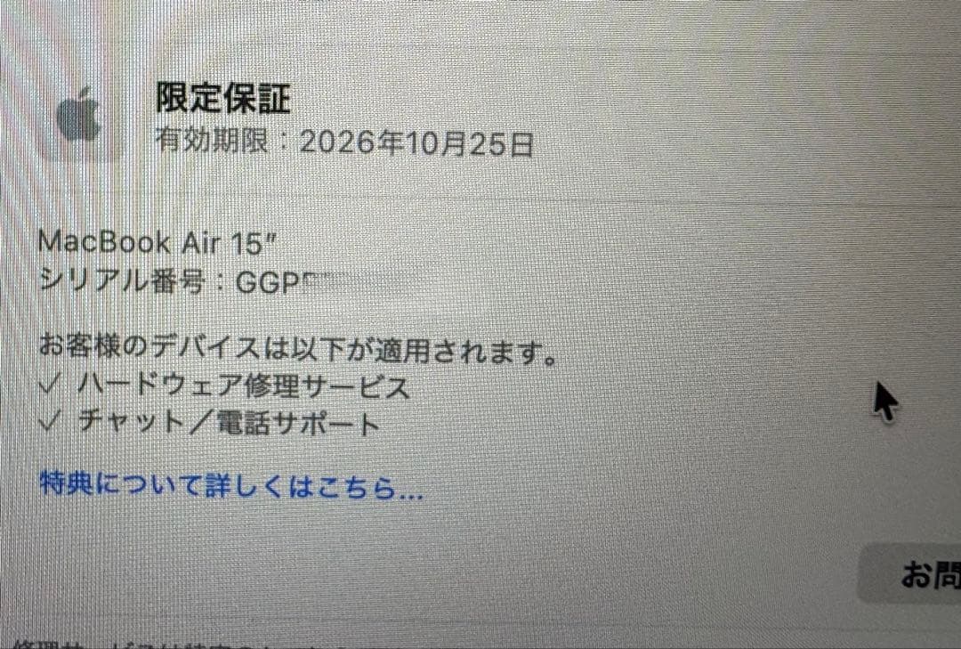 M4 MacbookAir 15インチ スカイブルー 16GB/256