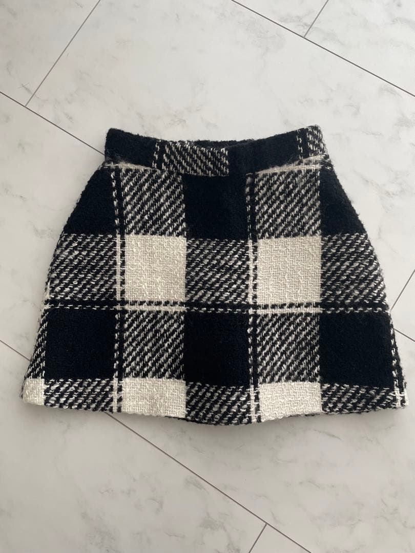 値下げ shéller ブロックチェックスコート M