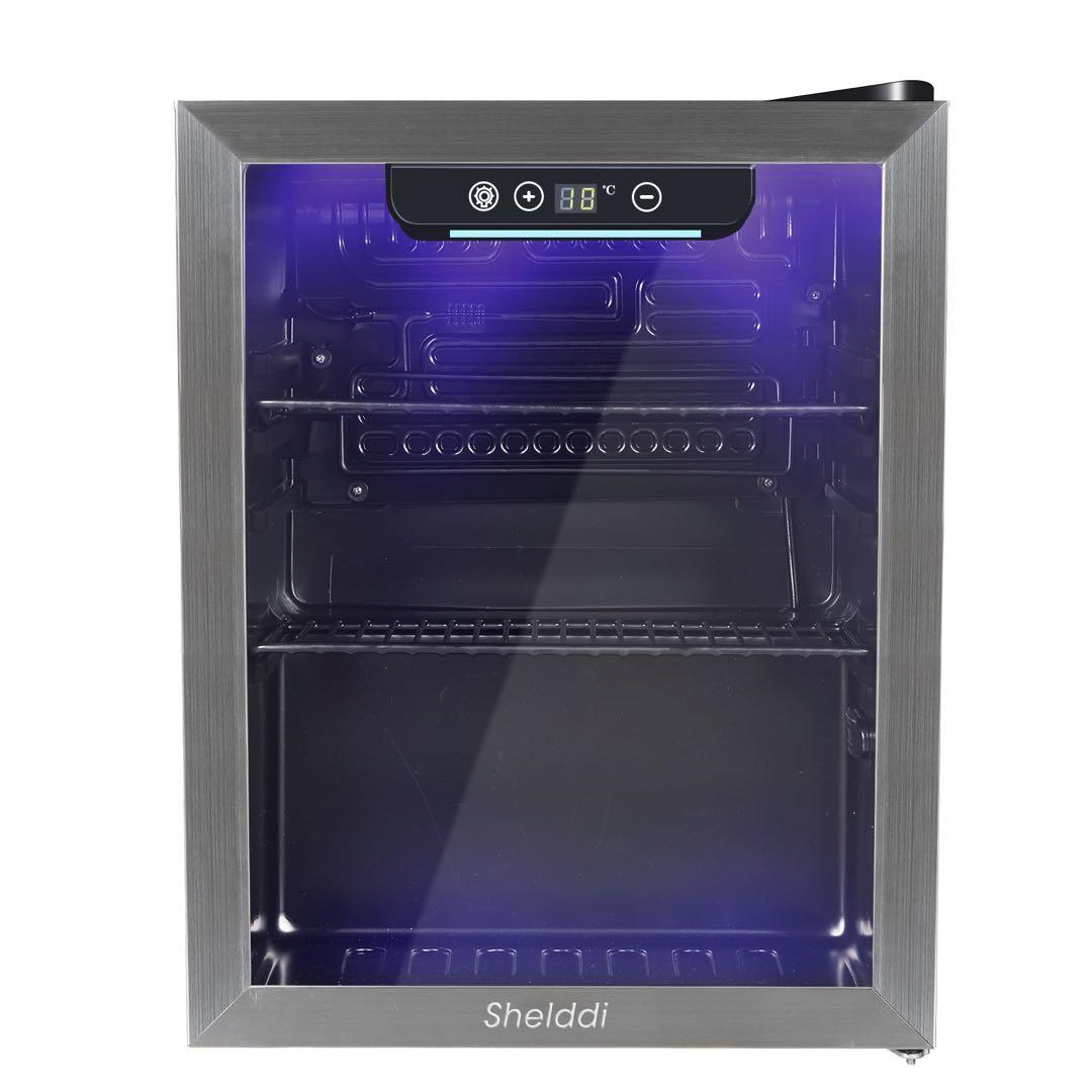 【ほぼ未使用】Shelddi ガラスドア冷蔵庫（48L）