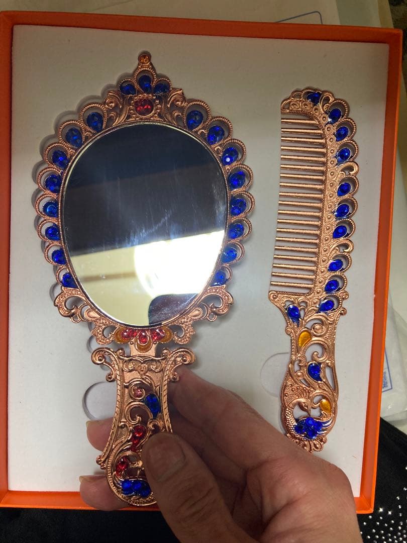 コンパクトミラーヘアブラシ