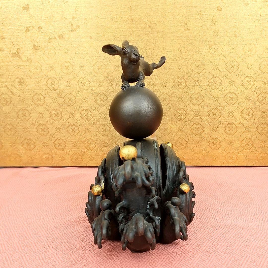 【お値下げしました！】銅製　波兎　置物　卯
