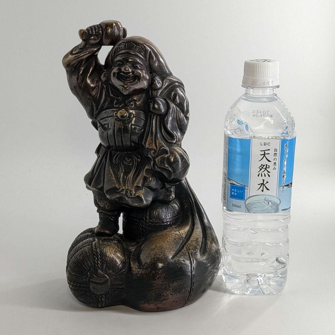 明治～昭和初期 備前焼 大黒天像 置物 七福神 打ち出の小槌 縁起物 工芸品