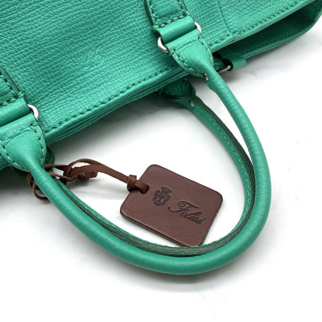 フェリージ 23-11 2way ハンドバッグ ショルダーバッグ レザー 緑