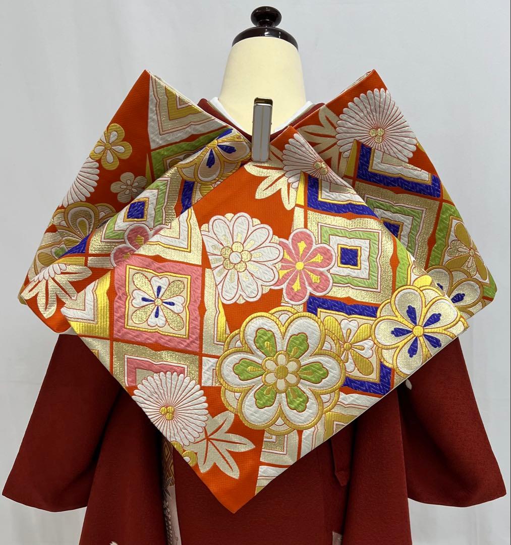 振り袖　フルセット　長襦袢　金彩加工　刺繍入り　成人式　全通長尺袋帯　608