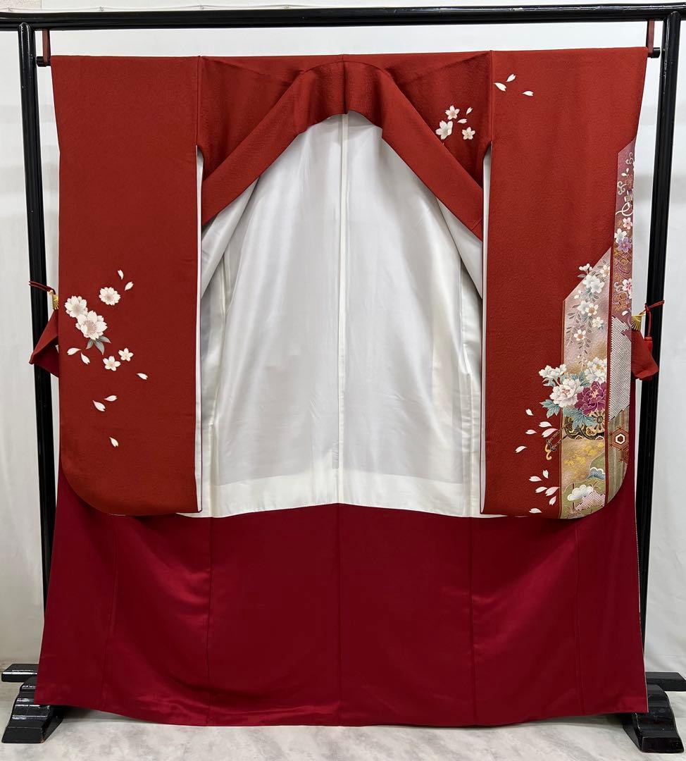 振り袖　フルセット　長襦袢　金彩加工　刺繍入り　成人式　全通長尺袋帯　608