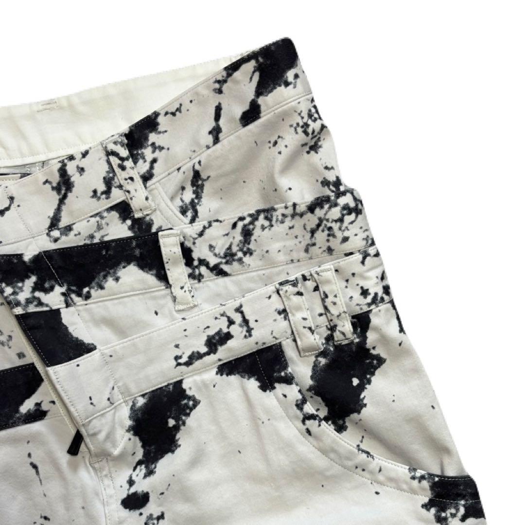 bajra. 墨スプラッシュ柄トリプルウエストジョッパーズ/ソフトサルエルパンツ