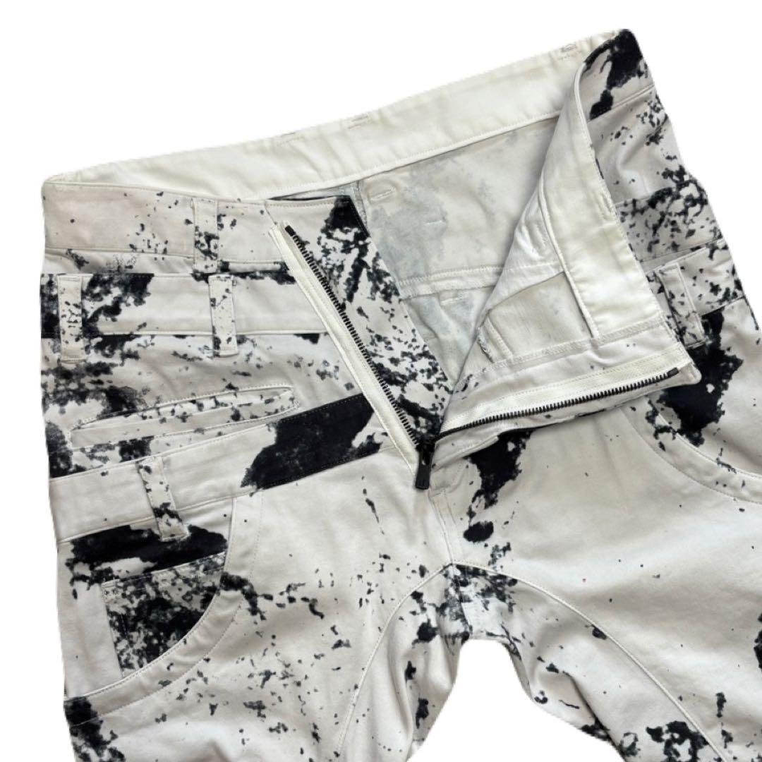 bajra. 墨スプラッシュ柄トリプルウエストジョッパーズ/ソフトサルエルパンツ