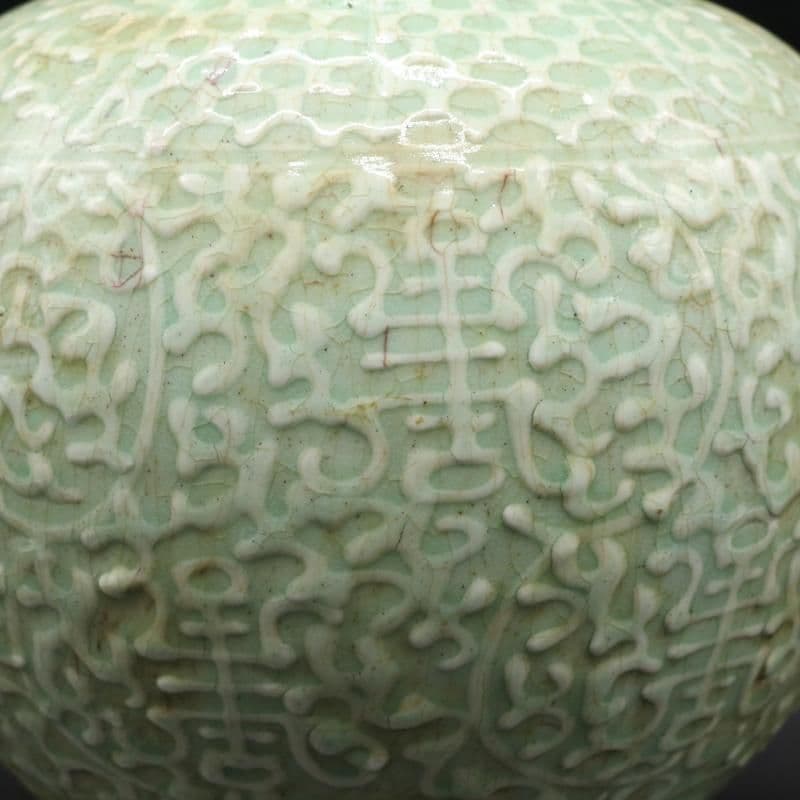 民窯開片影清茶筒 景徳鎮 陶磁器 装飾品 工芸品美術品 置物