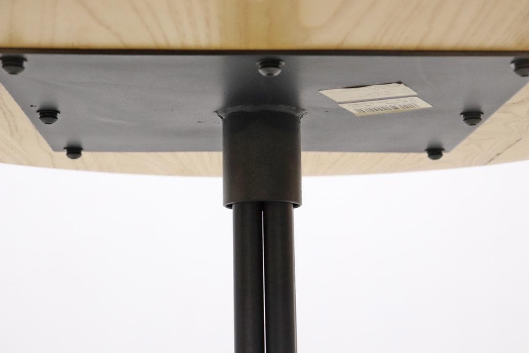 クラッシュゲート バインド タモ無垢材 ラウンド カフェテーブル アイアン