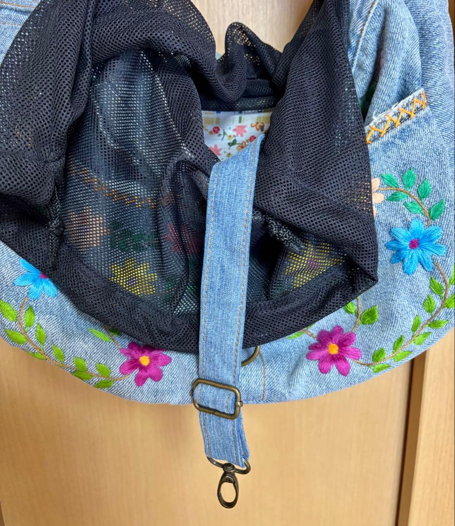 Ragstar 刺繍入りデニムキャリーバッグ