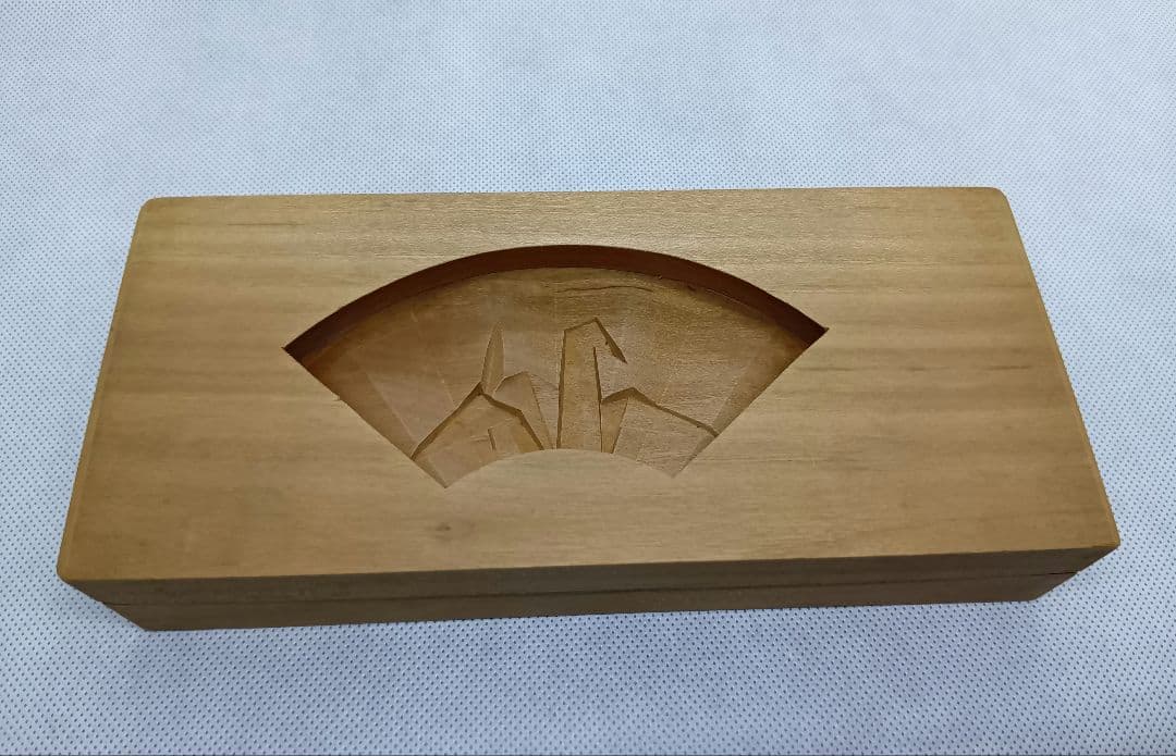 和菓子木型 #51 扇に鶴折り紙