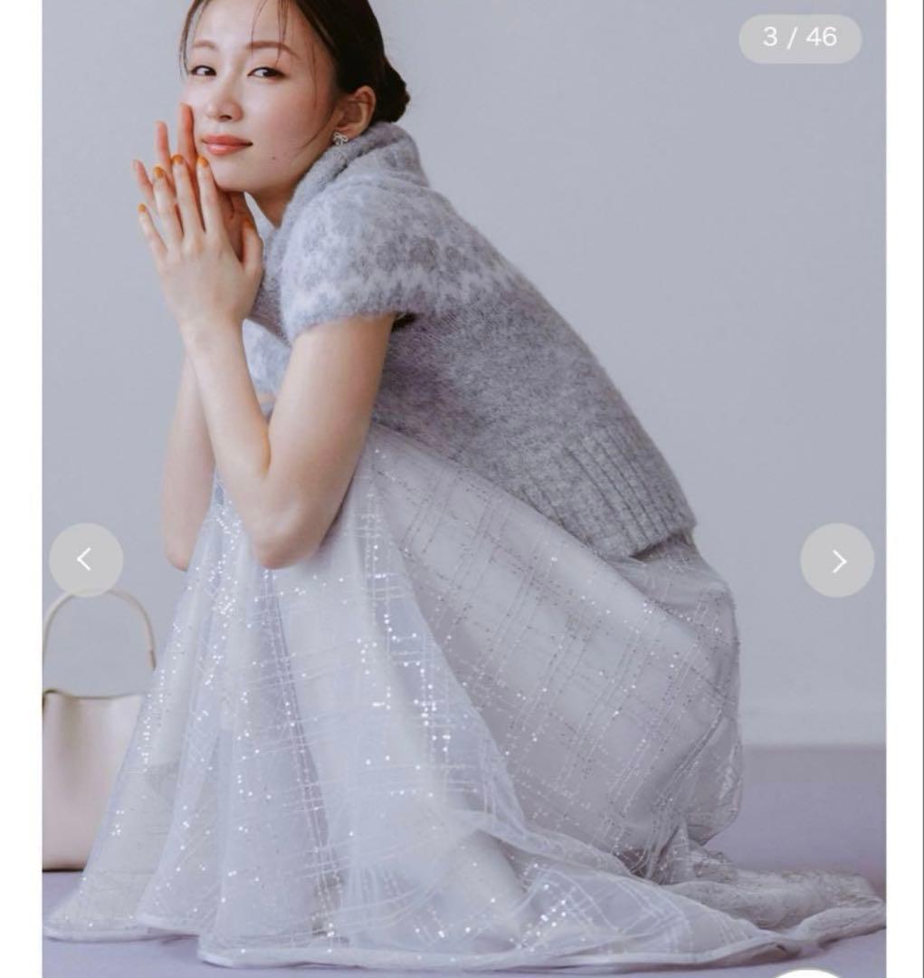 【CELFORD】バリエーションチュールフレアスカート　スカート　スパンコール