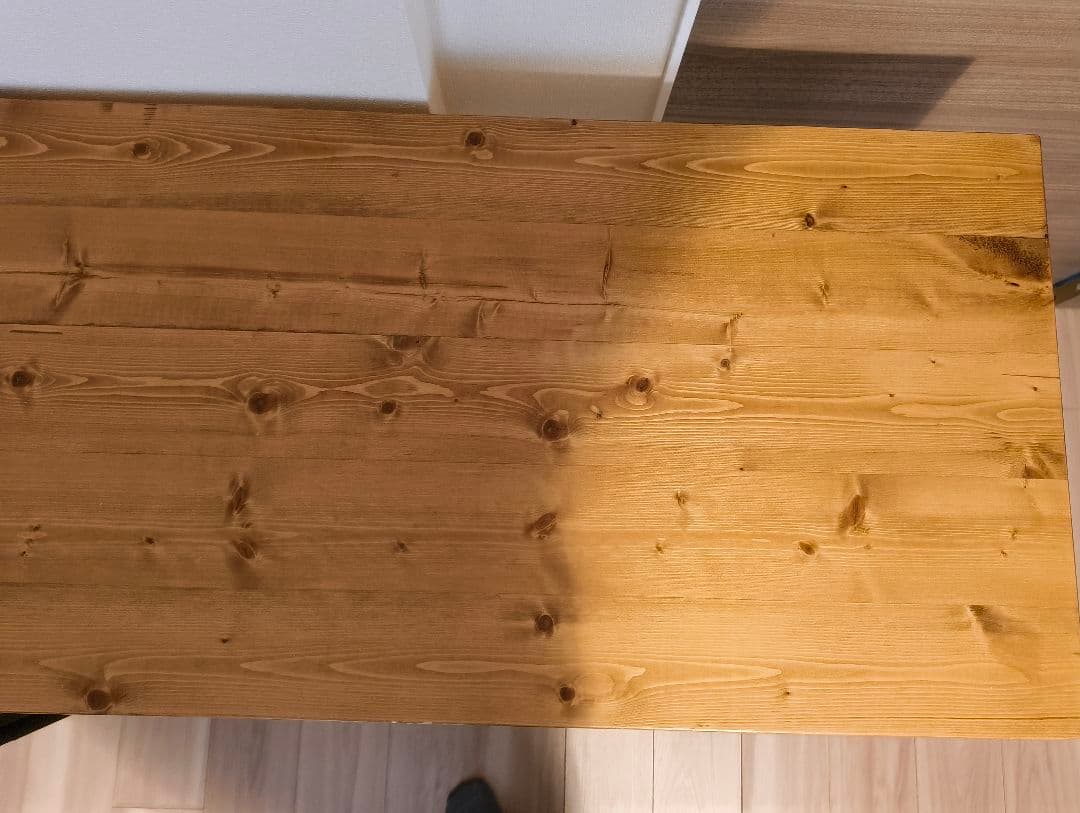 【ひつじ】ロウヤ L字デスク アンティーク風 天然木