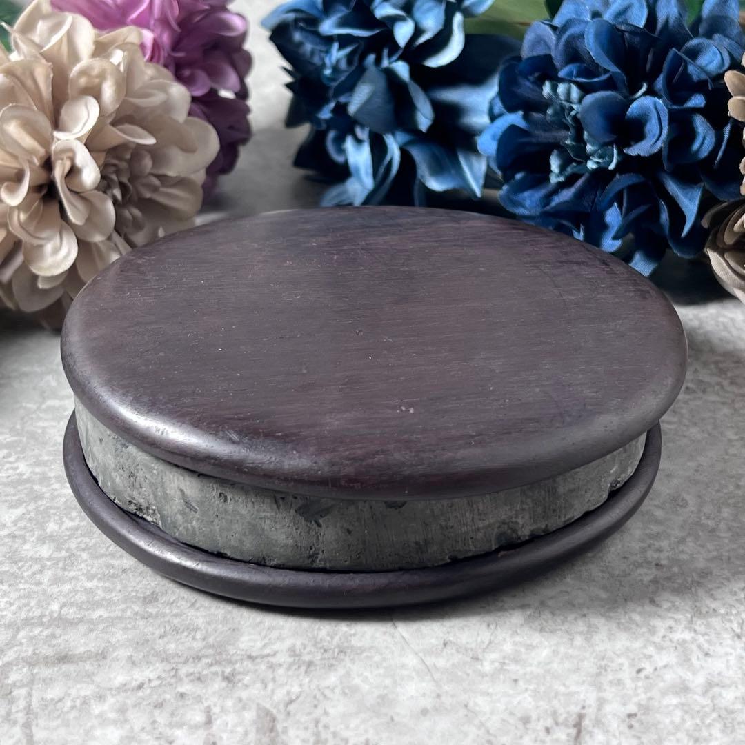 【美術館級】中国 蓮花文軒丸瓦硯 6-8世紀 南北朝瓦硯 連弁瓦 軒丸瓦 鐙瓦