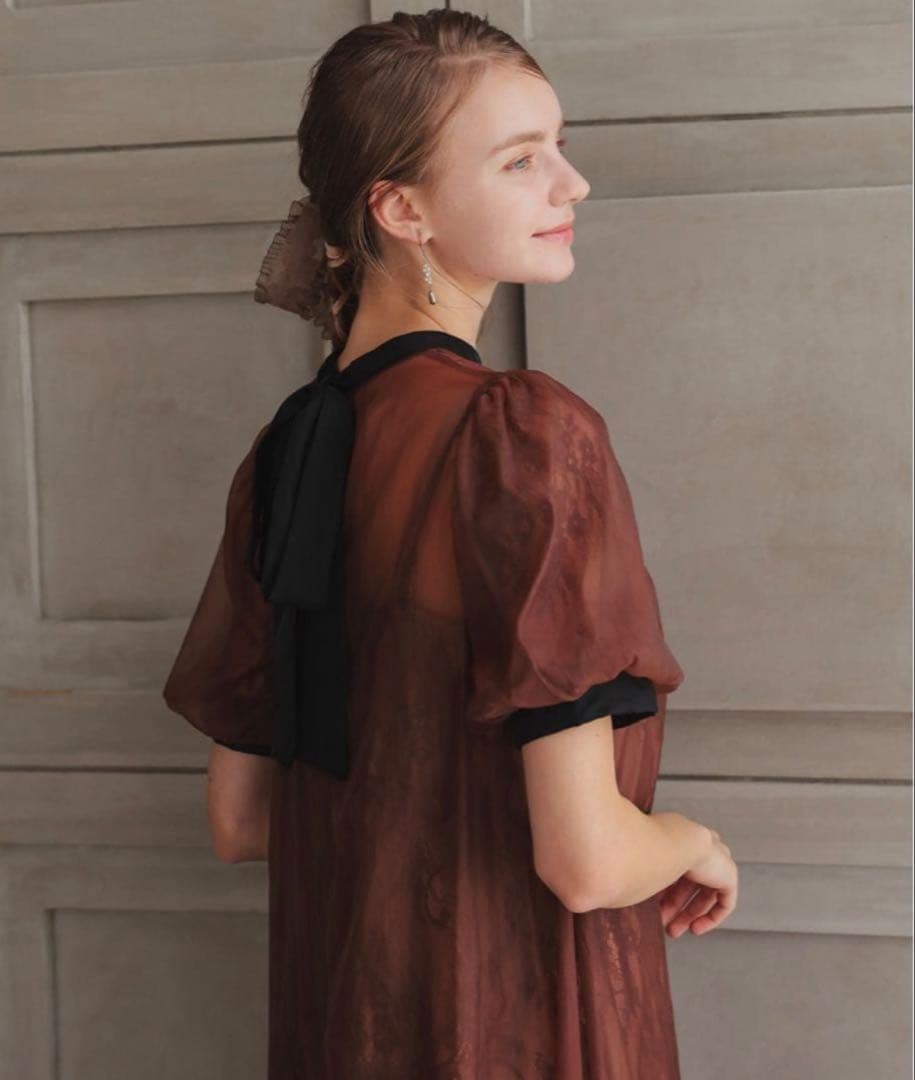 ク★新品★ドリードール　Aラインシアードレス　ブラウン　M