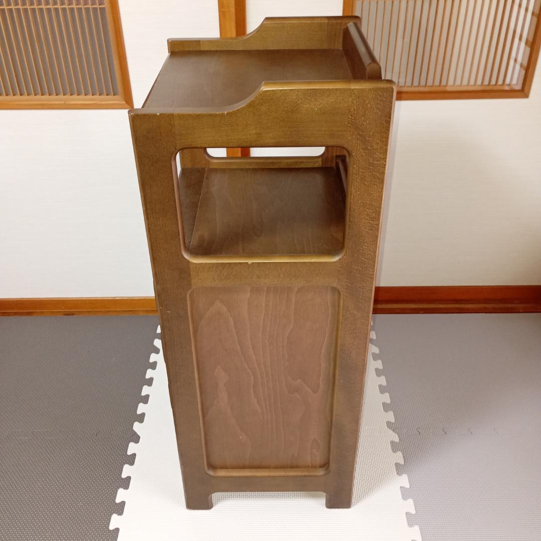 【良品】カリモク 引き出し付き電話台 昭和レトロ 木製 チェスト 引き出し