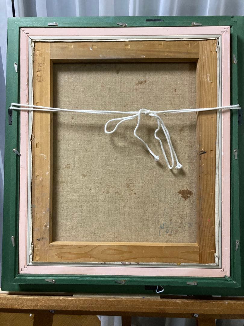 油絵 油彩 肉筆 「少女とシャボン玉」<大里光春> 美術年鑑掲載作家　サイン有り